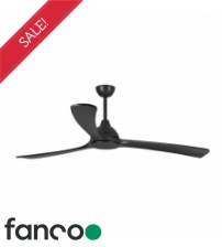 Fanco Sanctuary 3 Blade 70" DC Ceiling Fan with Remote Control in Black with Black Blades